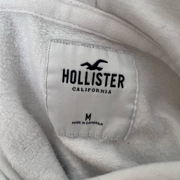 Hollister Ombre Dip Dye Hoodie Sweatshirt White Blue – Size M - Picture 9 of 9